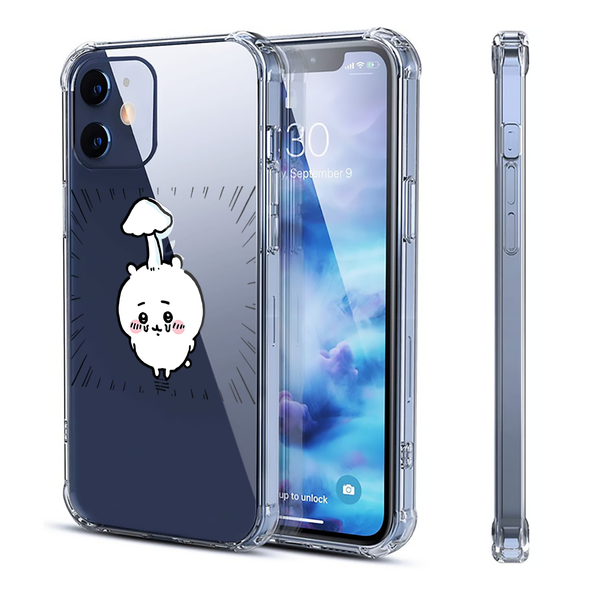 （画像用） ちいかわ ちいかわ Chii-kawa chiikawa 【iPhone 12シリーズ対応】透明スマホケース（クリアソフトケース）